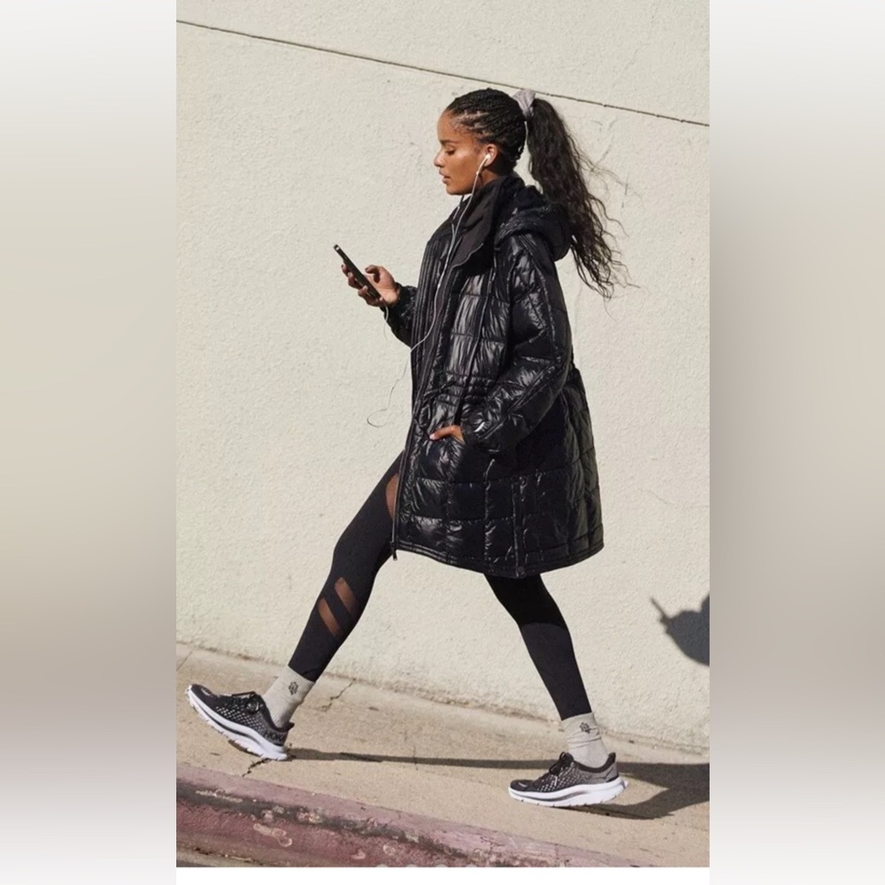 Free People Movement Patricia Packable Poncho Puffer Hooded Zip Fleece Collar - Picture 5 of 7